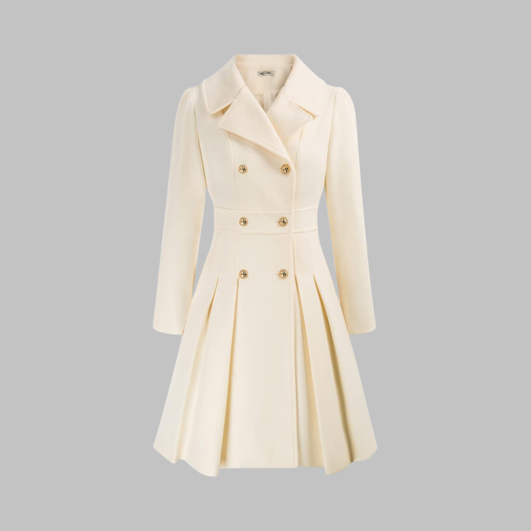 Dami - Classy Double Button Long Sleeve Coat