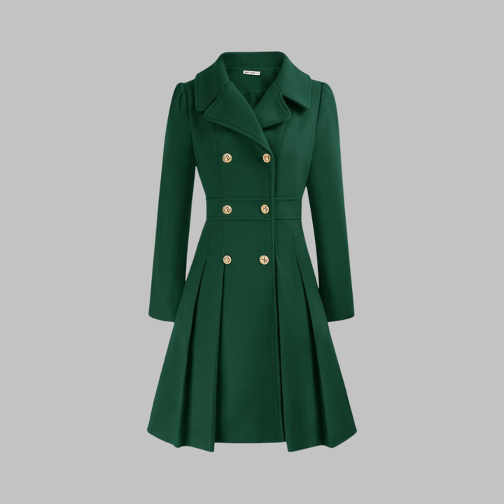 Dami - Classy Double Button Long Sleeve Coat