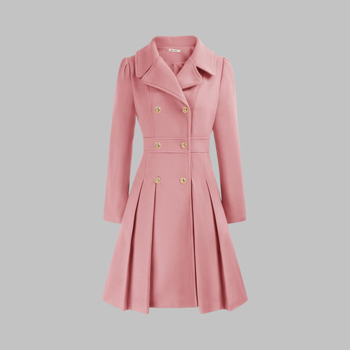 Dami - Classy Double Button Long Sleeve Coat