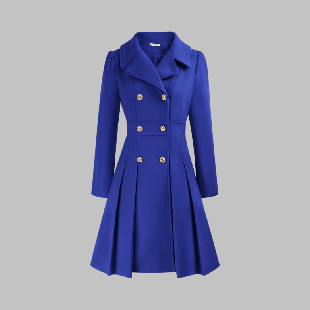 Dami - Classy Double Button Long Sleeve Coat