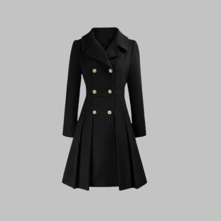 Dami - Classy Double Button Long Sleeve Coat