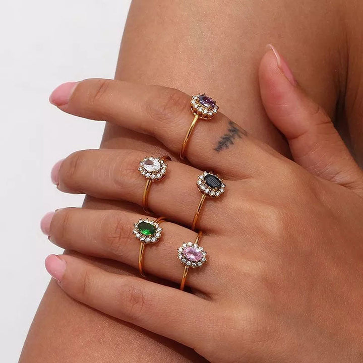 Amaryelle | Green Zirconia Ring 18K Gold