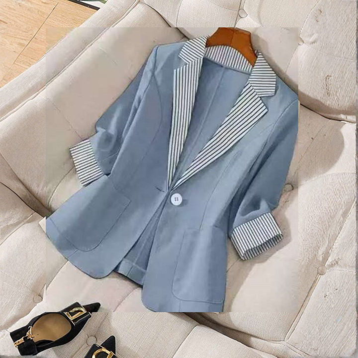 Gillian - Classy Button Front Long Sleeve Office Blazer Coat