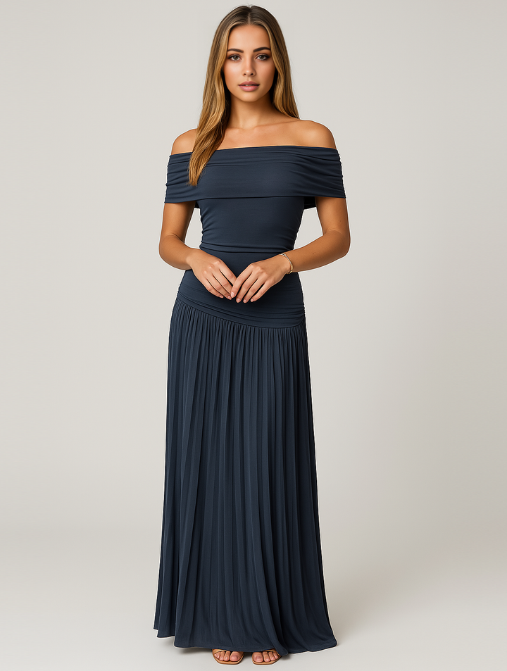 Bella | Women's Wedding Guest Pleated Maxi Dress