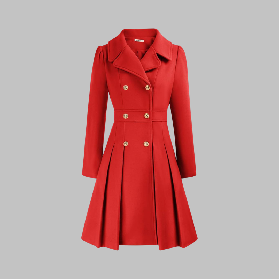 Dami - Classy Double Button Long Sleeve Coat