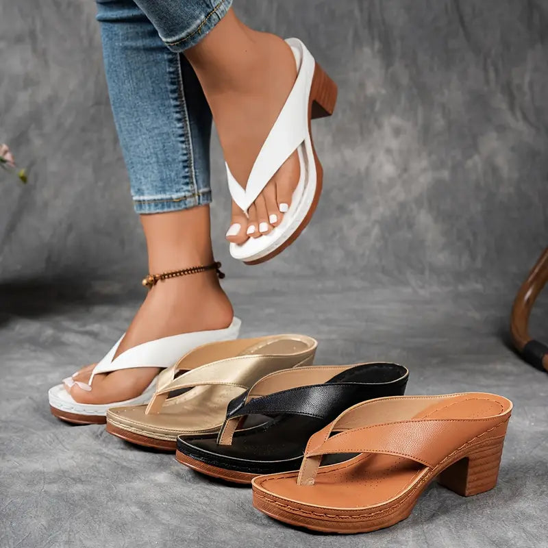 Abigail | Womens Orthopedic Slip On Sandal Heels