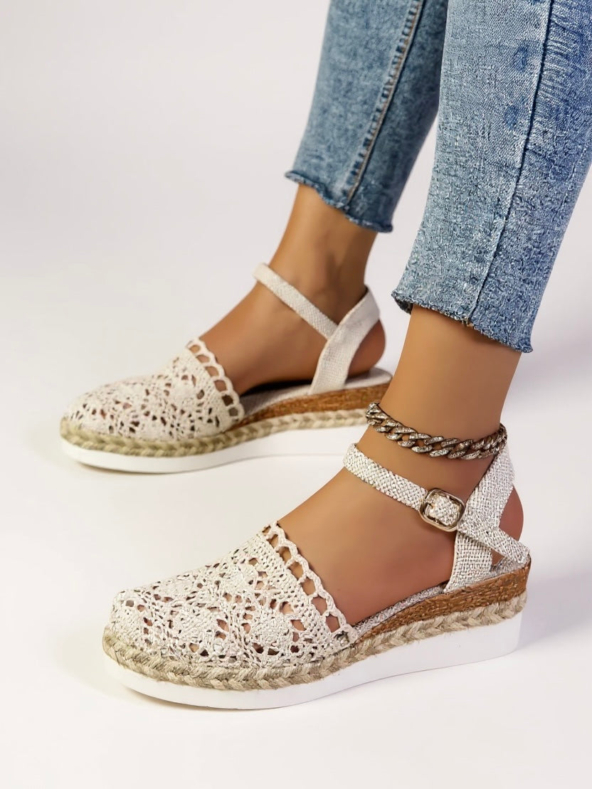 Scarlett | Women's Boho Wedge Espadrilles Ankle Strap Shoes