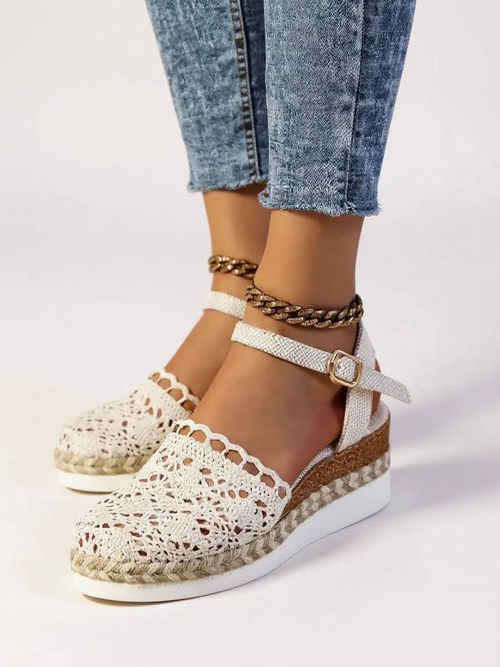 Scarlett | Women's Boho Wedge Espadrilles Ankle Strap Shoes