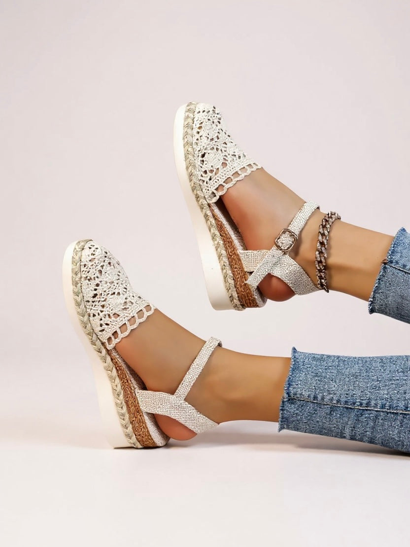 Scarlett | Women's Boho Wedge Espadrilles Ankle Strap Shoes
