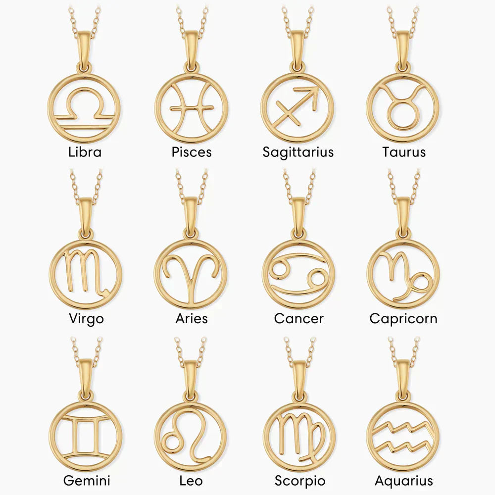 Rosalyette | Zodiac Sign Necklace 18k Gold