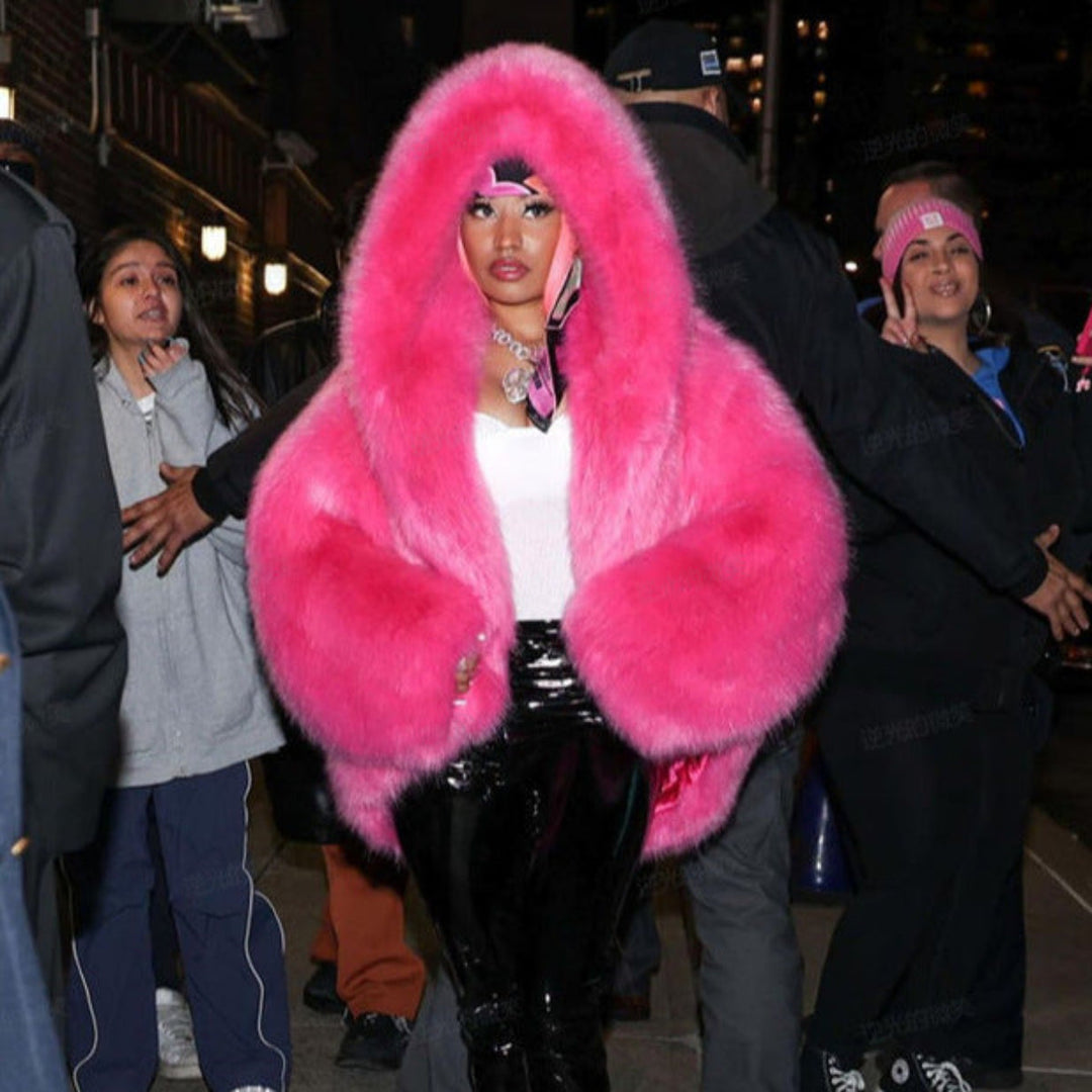 Stella - Comfy Hooded Long Sleeve Faux Coat