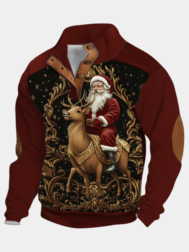 Silas | Festive Reindeer Print Christmas Sweater