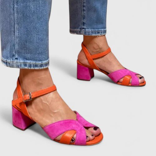 Block Heel Sandals Ankle Strap Orthopedic Comfort