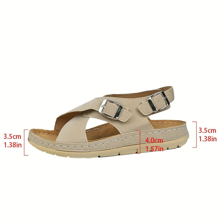 Cross-Strap Sandals Cushioned Comfort Buckle Platform