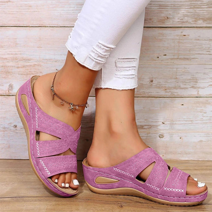 Cross-Strap Sandals Orthopedic Adjustable Comfort - Purple