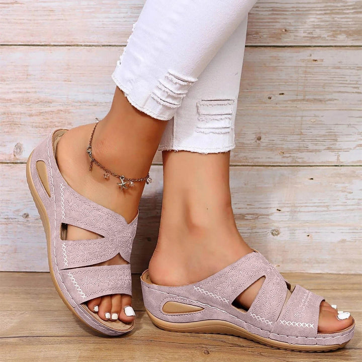 Cross-Strap Sandals Orthopedic Adjustable Comfort - Pink
