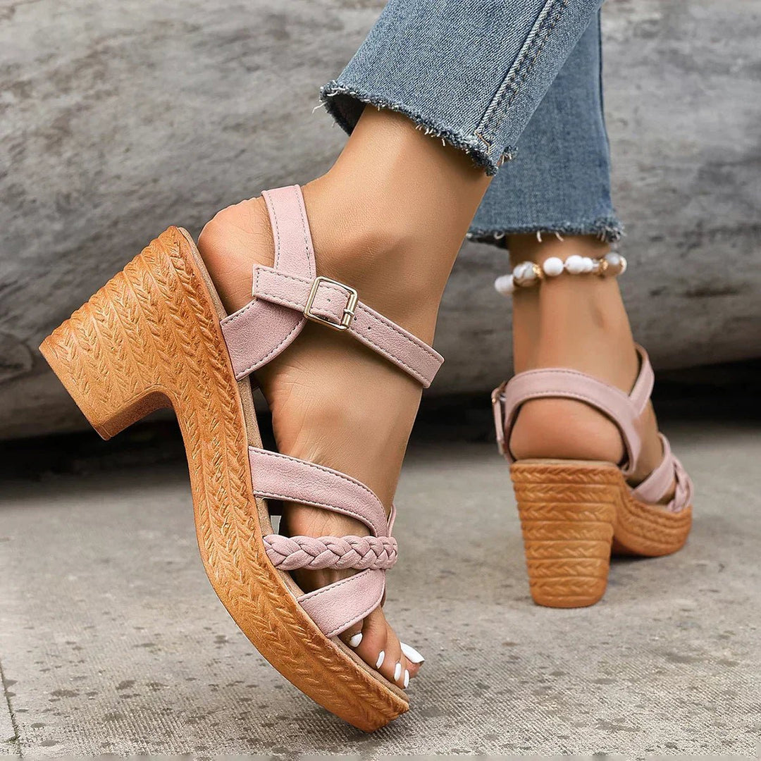 Cross-Strap Sandals Women Adjustable Woven Sole Comfort