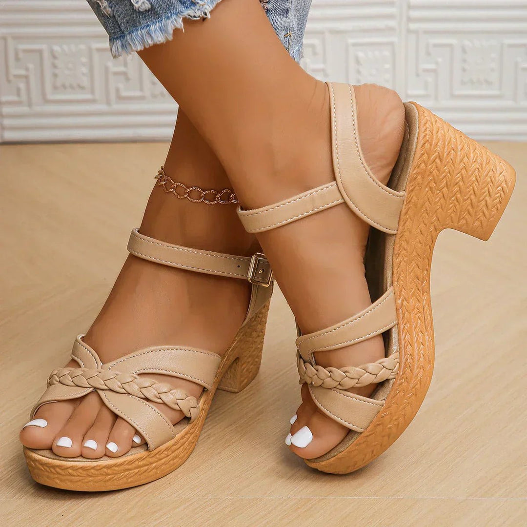 Cross-Strap Sandals Women Adjustable Woven Sole Comfort