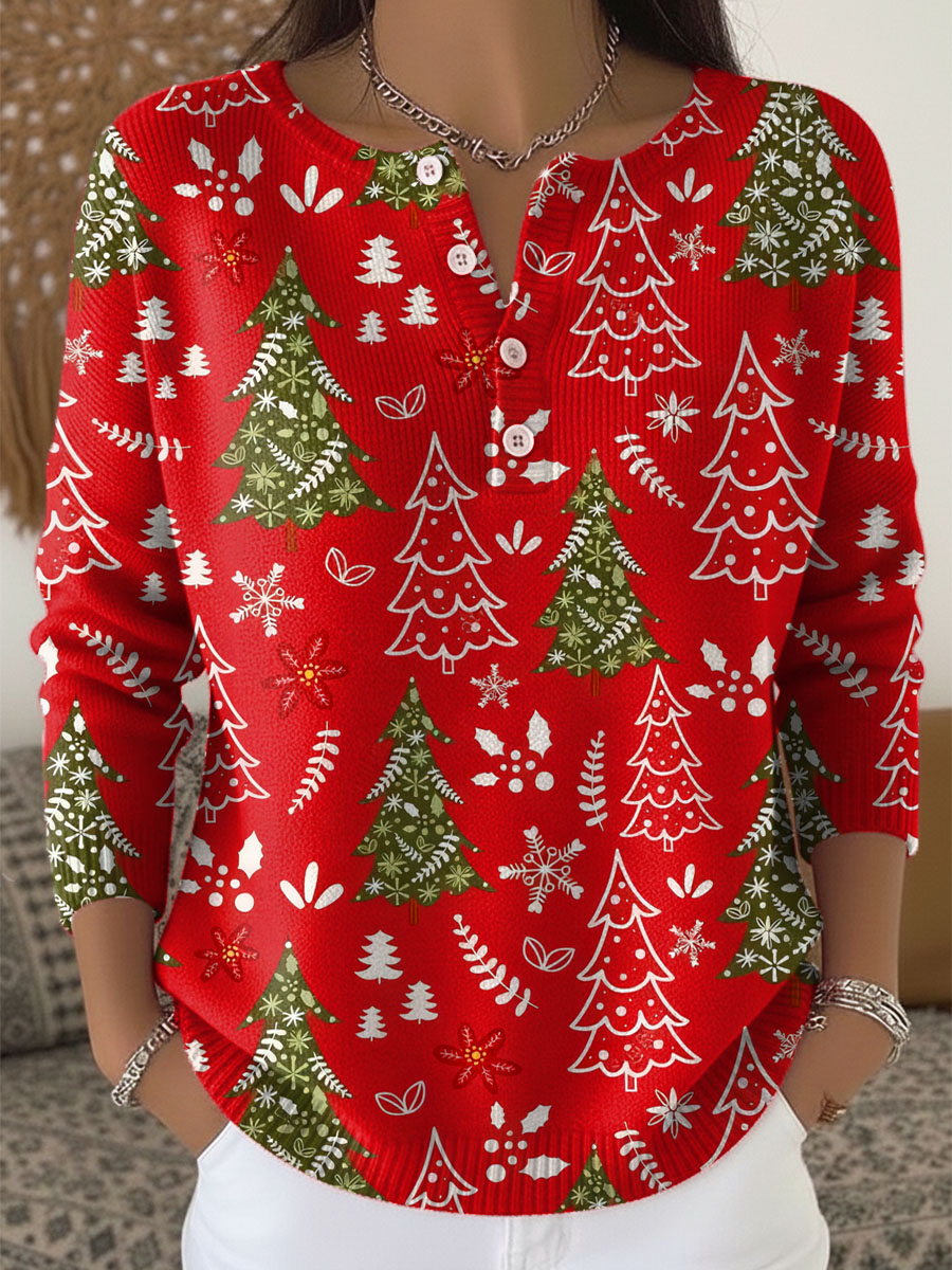 Edith – Christmas Jumper With Buttons