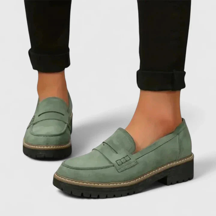 Charlotte | Womens Slip On Chunky Loafer Shoes