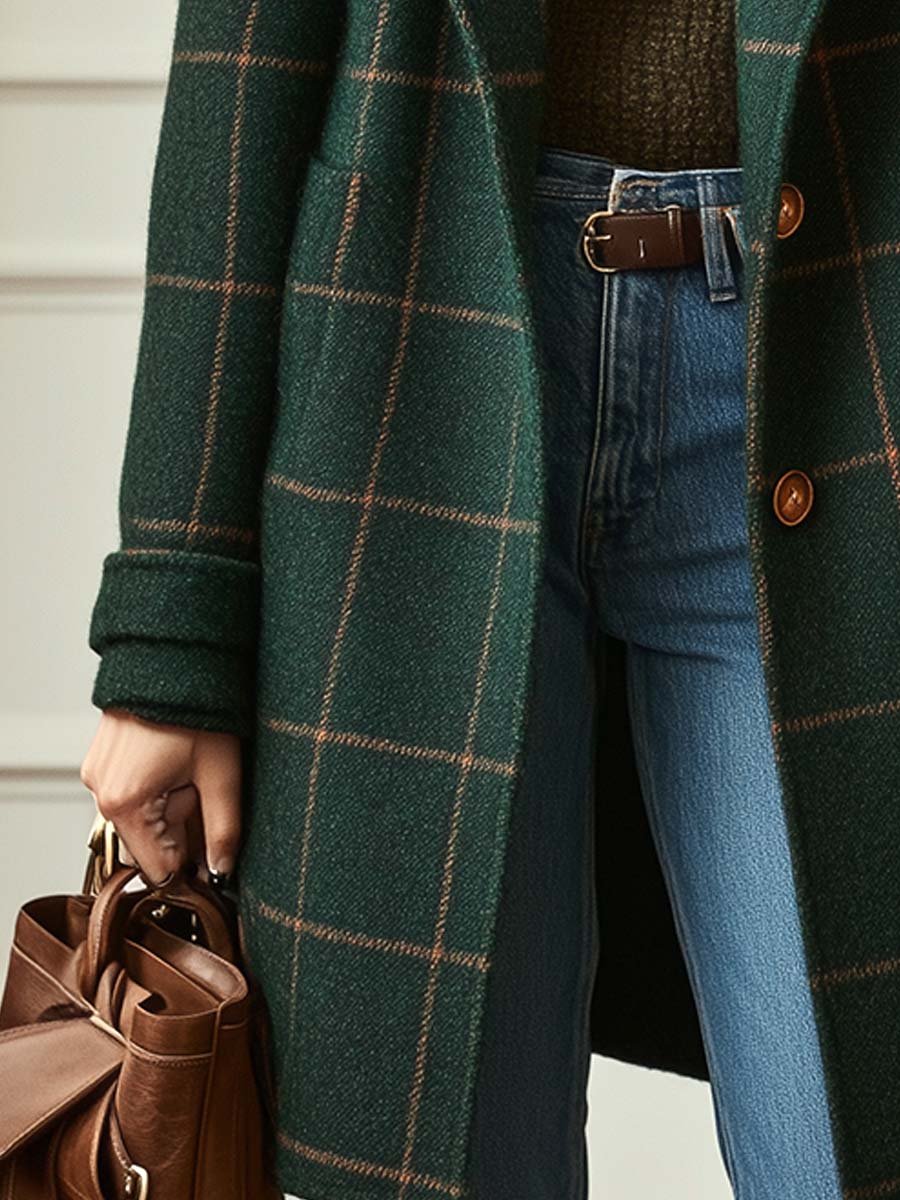 Jennifer Wool Check Coat