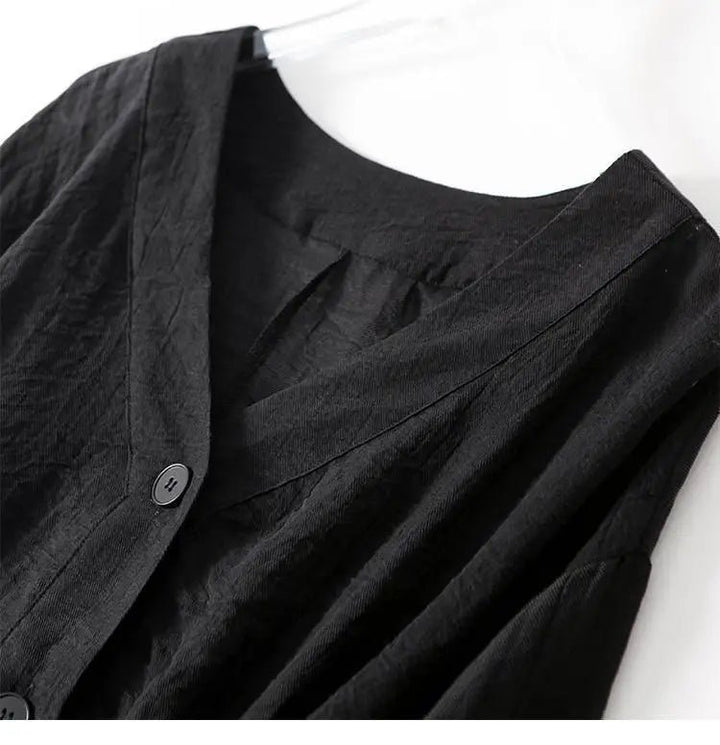 Linen Blouse V-Neck Batwing Sleeves Loose Fit Summer
