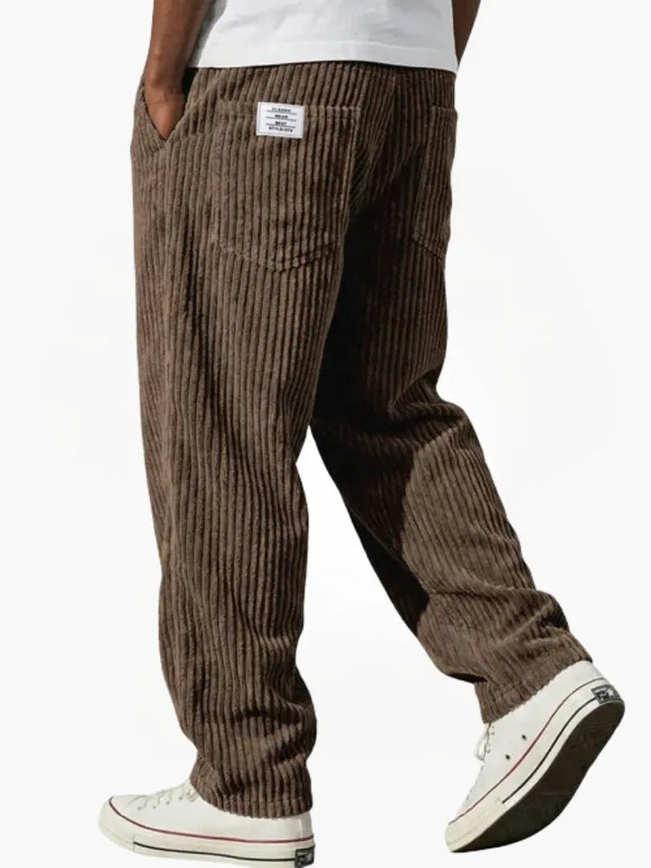 Men's Corduroy Pants Relaxed Fit Drawstring Waist - Braun
