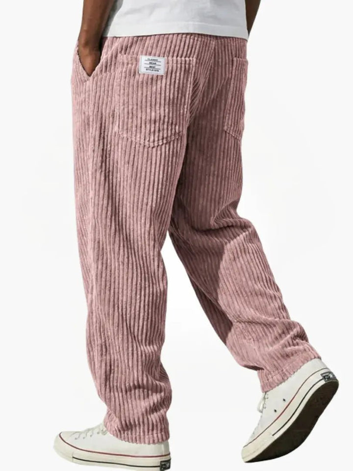 Men's Corduroy Pants Relaxed Fit Drawstring Waist