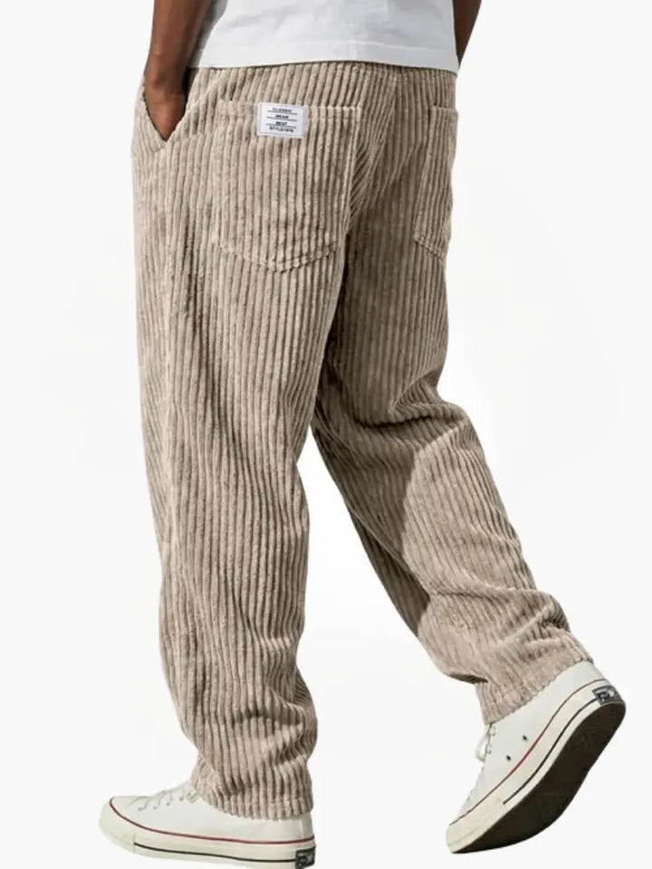 Men's Corduroy Pants Relaxed Fit Drawstring Waist - Khaki