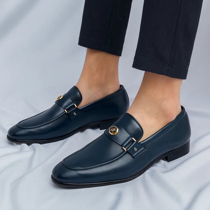 Men's Leather Loafers Slip-On Italian Dress Shoes