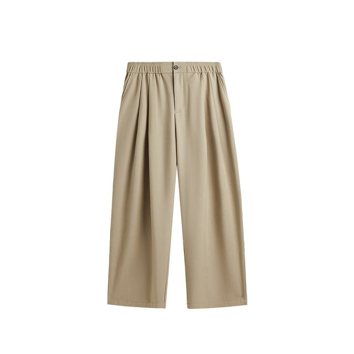 Men's Linen Wide Leg Drawstring Pants Pleated Relaxed Fit