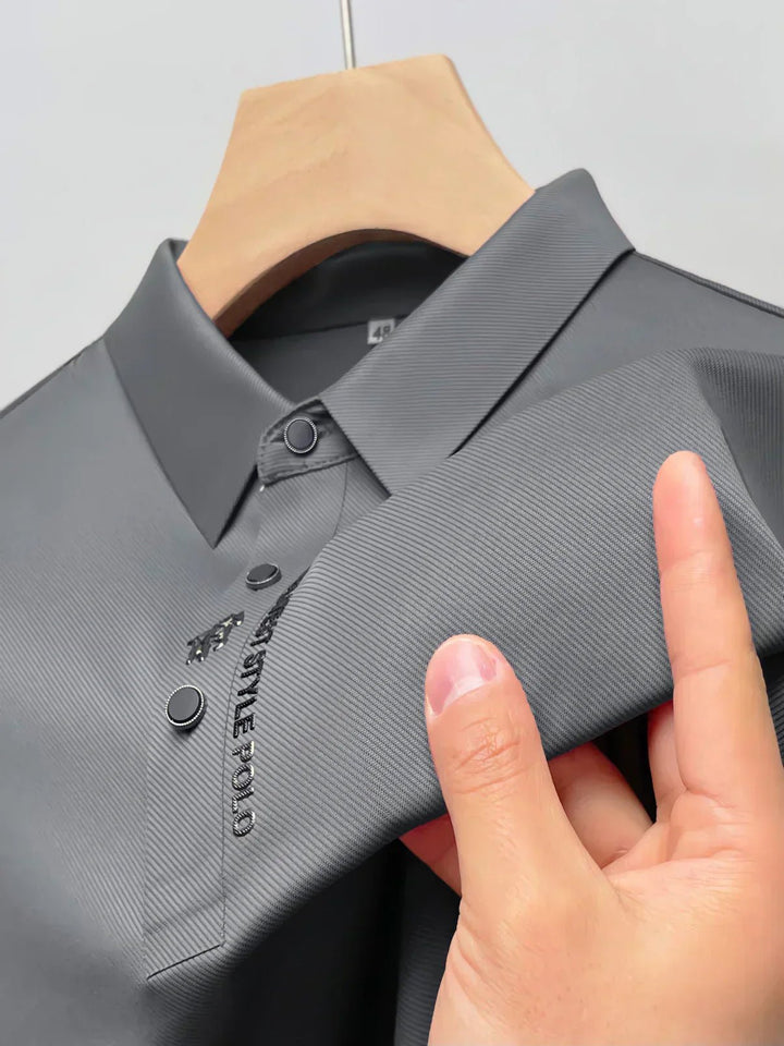Men's Polo Shirt Wrinkle-Free Stretch Cotton Short Sleeve