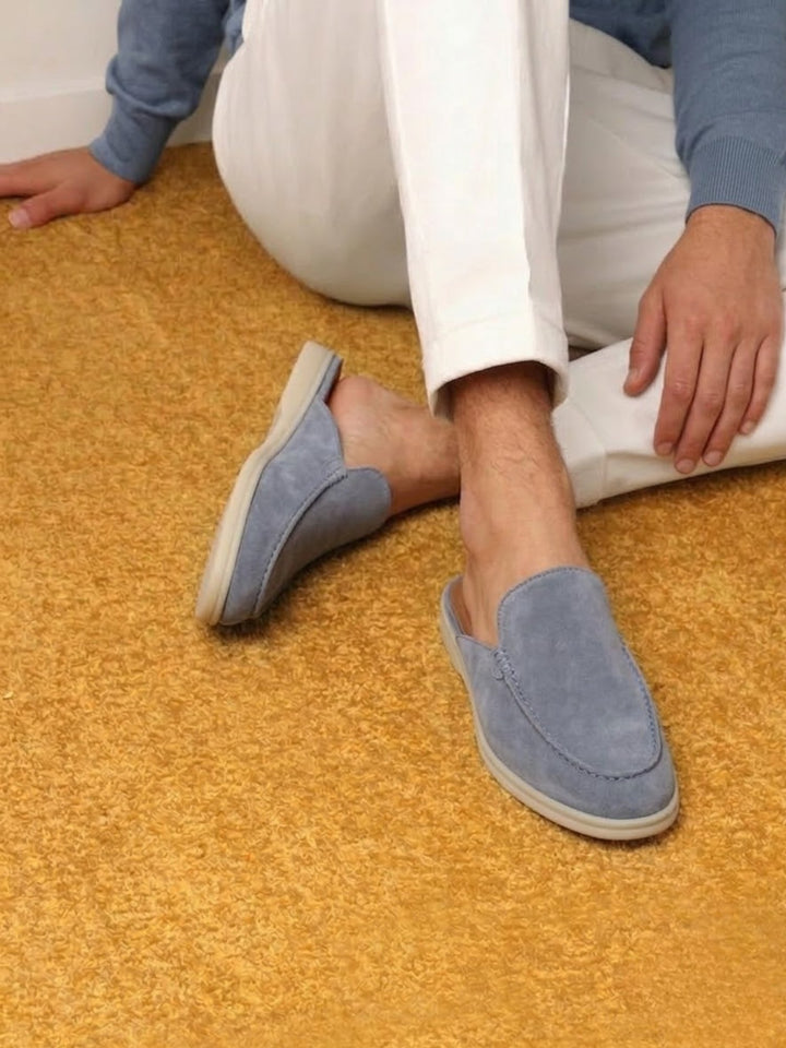 Men's Slip-On Mules Open Heel Stitched Detail Casual