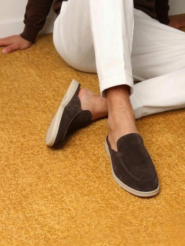 Men's Slip-On Mules Open Heel Stitched Detail Casual