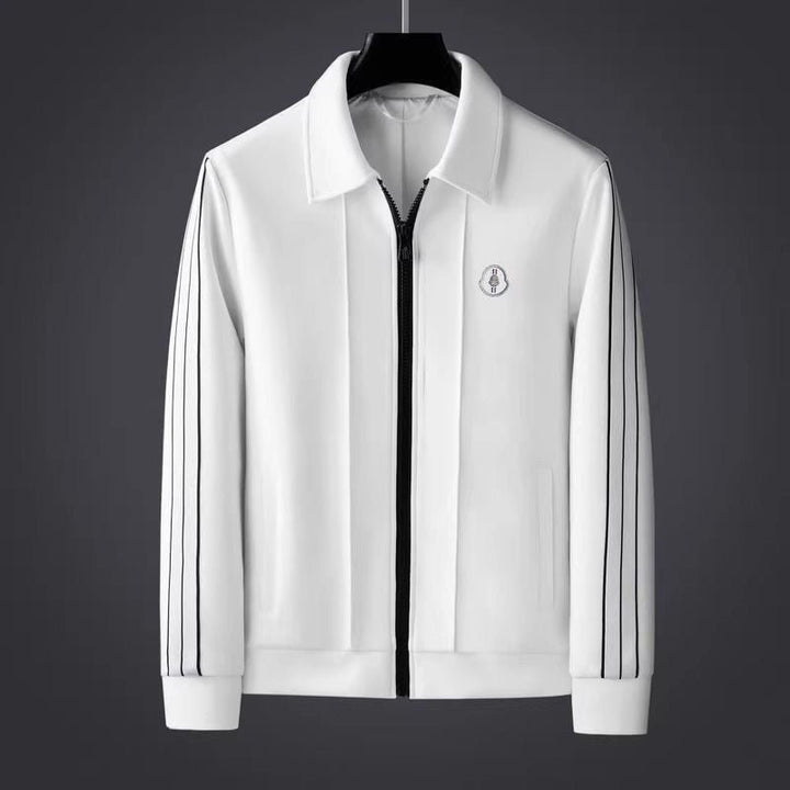 Men's Tracksuit Set Lycra Zip-Up Jacket Athletic Pants