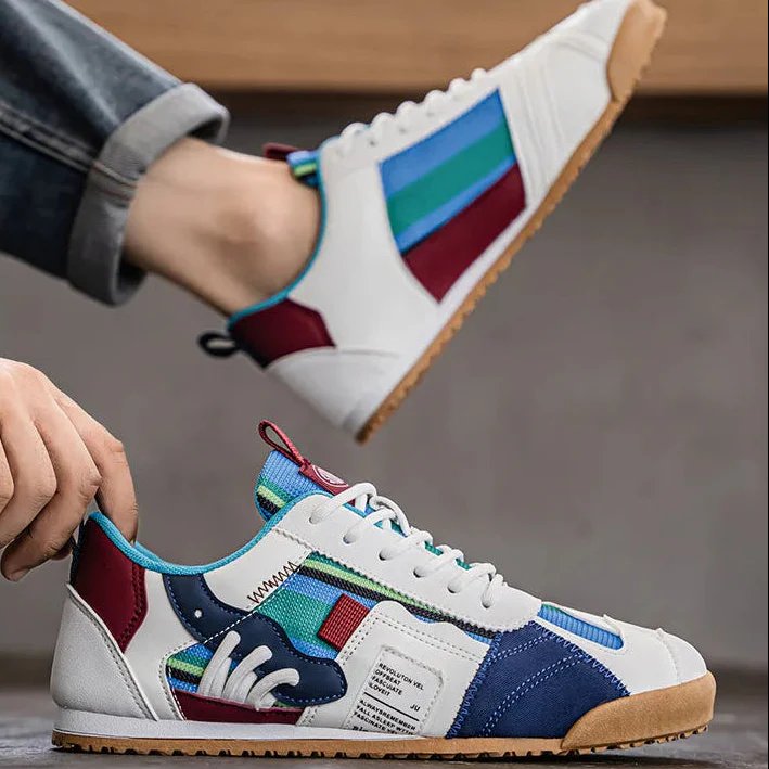 Men's Trail Sneakers Layered Suede Mesh Athletic