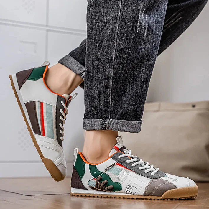 Men's Trail Sneakers Layered Suede Mesh Athletic