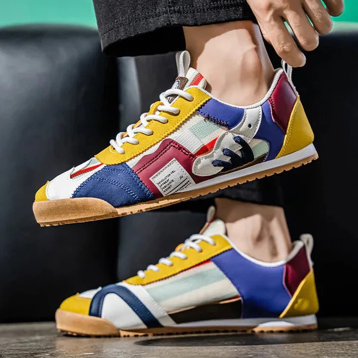 Men's Trail Sneakers Layered Suede Mesh Athletic