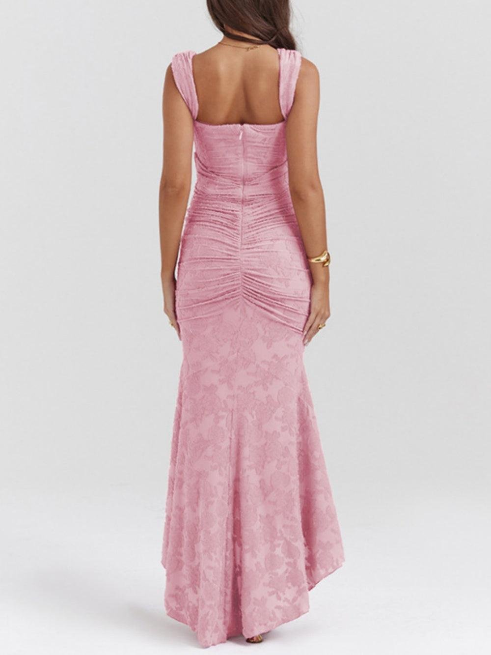 Mother of the Bride Dress Corset Jacquard Lace Mermaid Midi