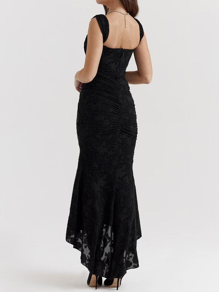 Mother of the Bride Dress Corset Jacquard Lace Mermaid Midi