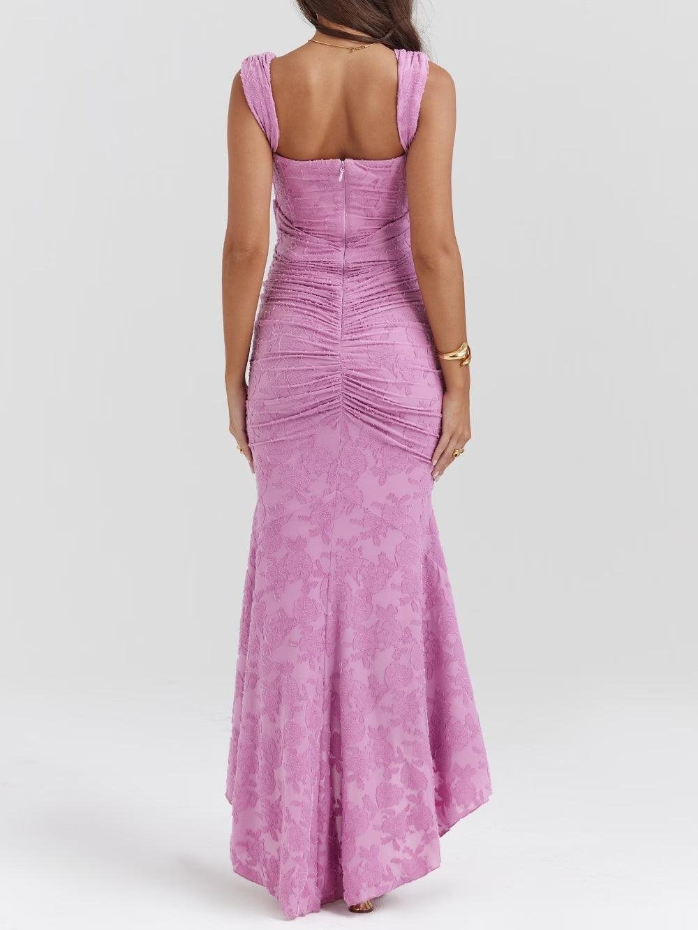 Mother of the Bride Dress Corset Jacquard Lace Mermaid Midi