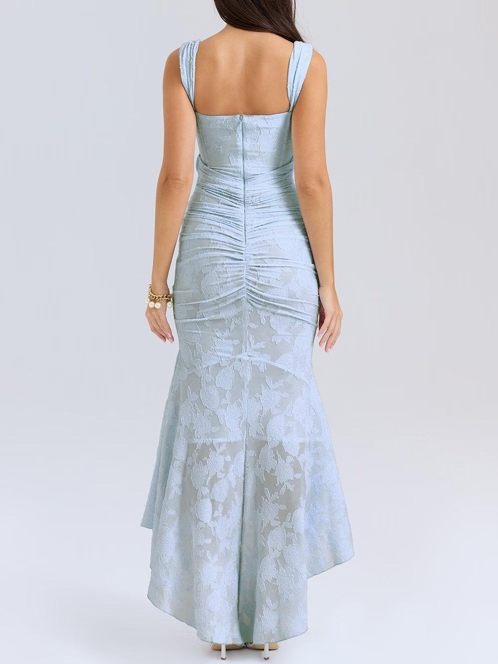 Mother of the Bride Dress Corset Jacquard Lace Mermaid Midi
