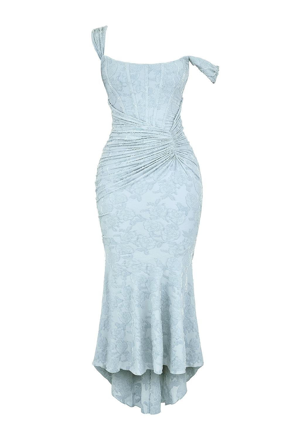 Mother of the Bride Dress Corset Jacquard Lace Mermaid Midi