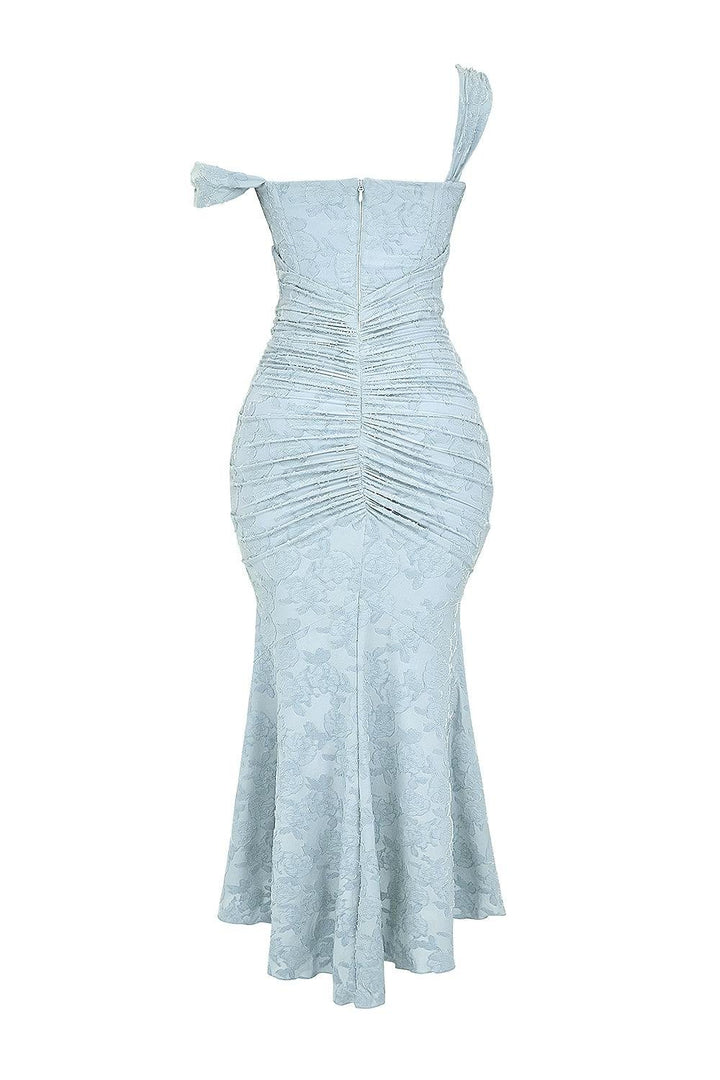 Mother of the Bride Dress Corset Jacquard Lace Mermaid Midi