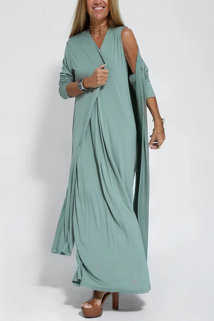 Plus Size Sleeveless Maxi Dress V-Neck Casual Elegant