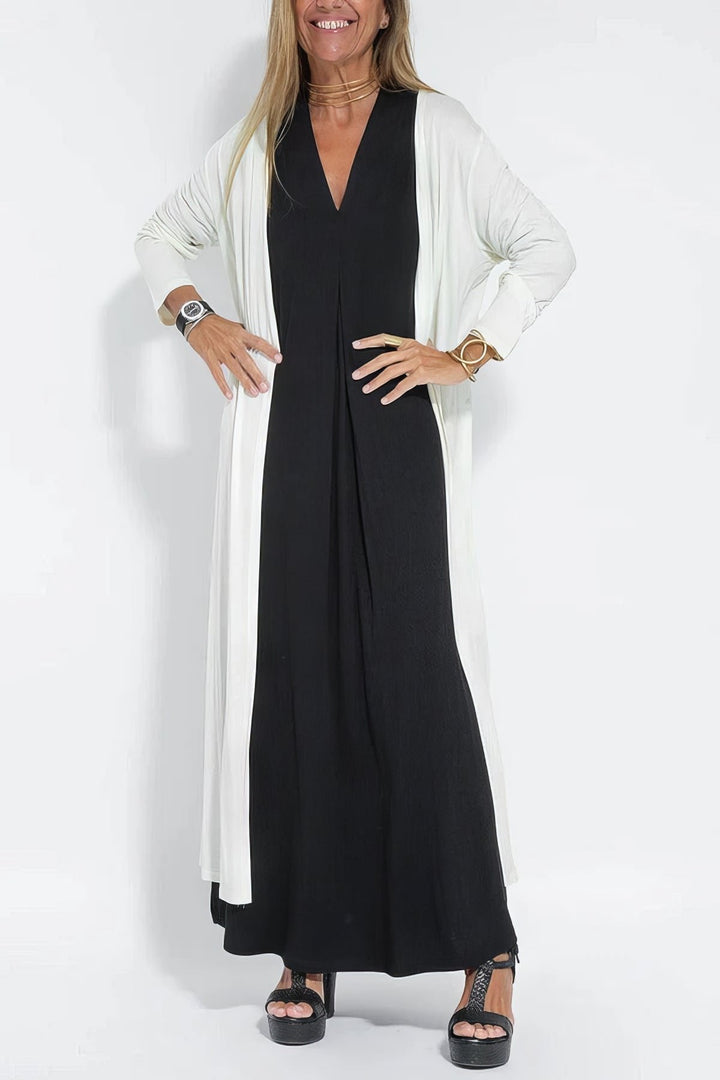 Plus Size Sleeveless Maxi Dress V-Neck Casual Elegant