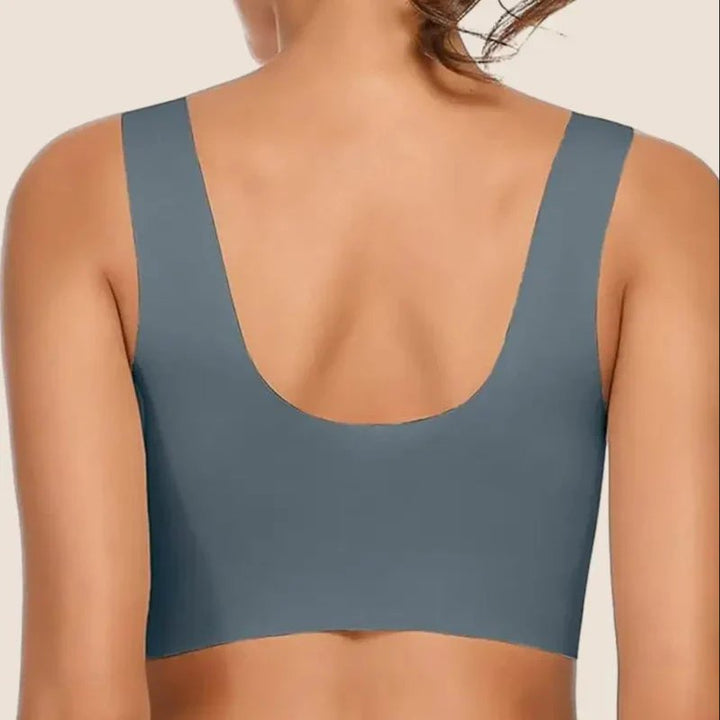 Plus Size Wireless Bra V-Neck Molded Cup Pull-On Design