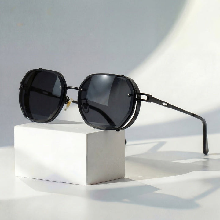 Sunglasses Aviator Style Gold Frame Gradient Lenses UV400 - Black