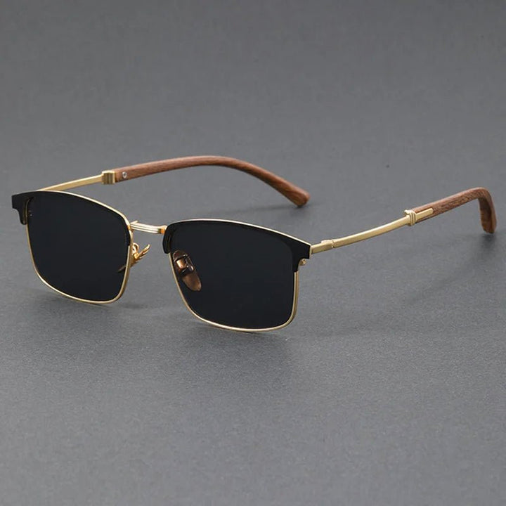 Sunglasses Half-Frame Polarized UV400 Browline Classic - Gold