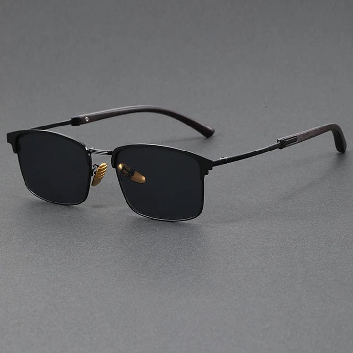 Sunglasses Half-Frame Polarized UV400 Browline Classic - Black